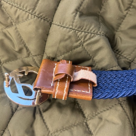 PS of Sweden size S NWOT Navy Blue and Brown Braided Belt with Gold Buckle - Picture 6 of 10